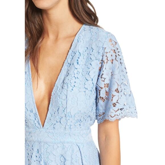 NBD Mila Lace Romper in Periwinkle S - Picture 2 of 12